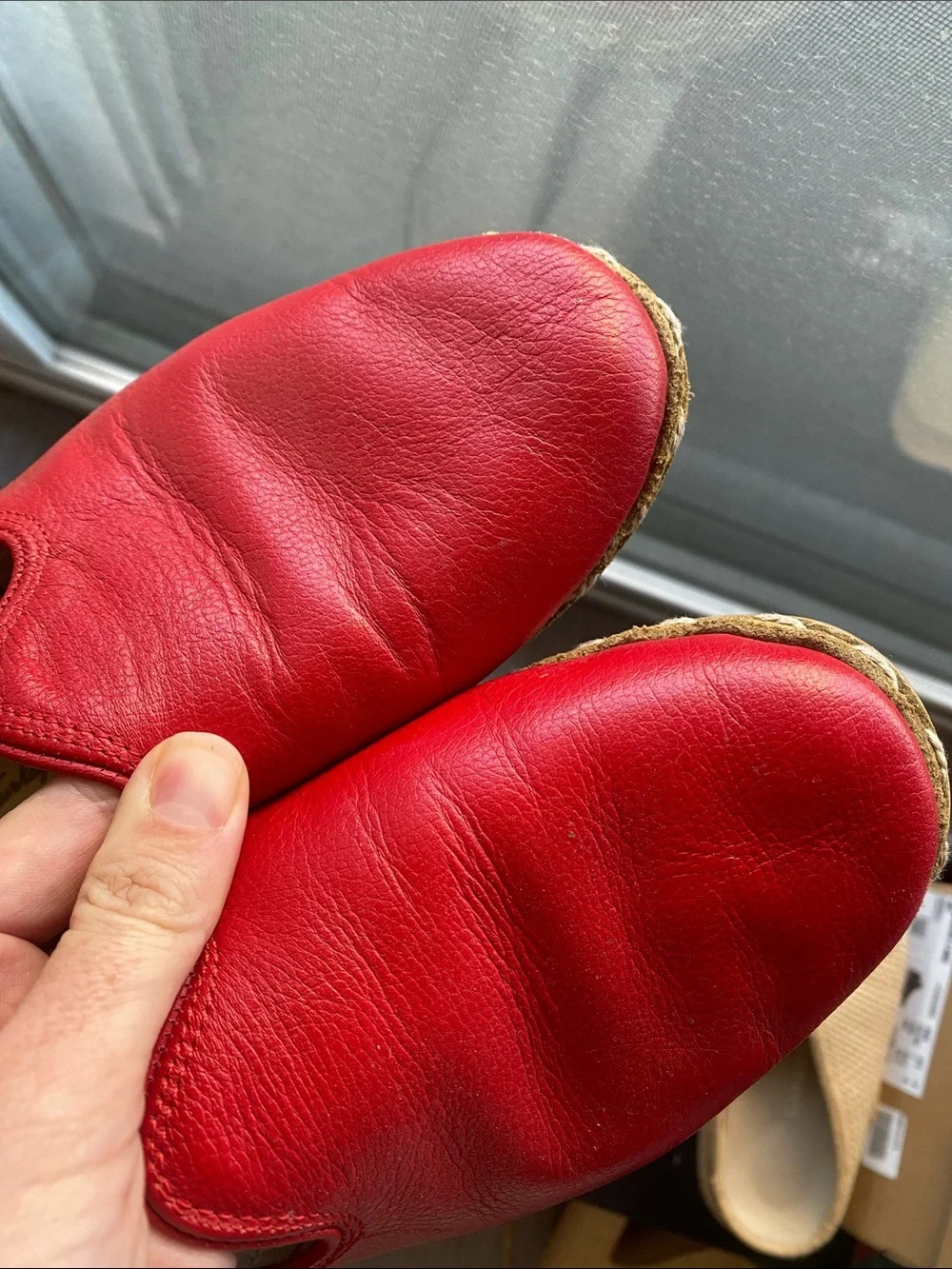 Sabah Felli Red Leather Slip-On Loafers W 41 9.5 - Picture 6 of 6